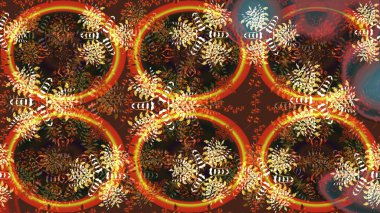 Çiçek süslemeli çizim deseni. Kahverengi renkli çiçekler. Raster illüstrasyonu.