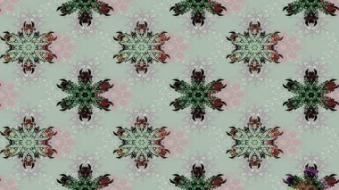 Renkli Bahar Teması eskiz kalıbı. Düz Çiçek Elementleri Tasarımı. Raster..