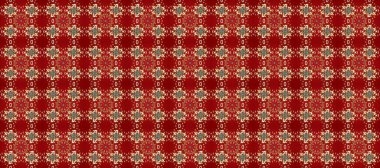 Kusursuz oryantal klasik altın desen. Kırmızı, kahverengi ve bej renklerde altın tekrarlayan elementler içeren Raster soyut arkaplanı.