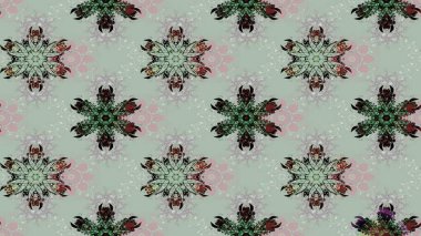 Renkli Bahar Teması eskiz kalıbı. Düz Çiçek Elementleri Tasarımı. Raster..