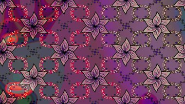 El yapımı çiçek ve bitki koleksiyonu. Raster illüstrasyonu. Robot resim tarzı kırmızı renkler. Şirin karalamalı çiçek desenli çizim. Raster illüstrasyonu.