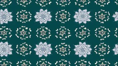 Renkli unsurlarla hareketli arka plan görüntüleri. Çiçekler. Eski model. Bayrak tarzı. Video kaydı. Şablon. Döngü. Kusursuz..