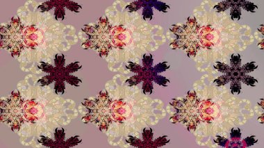 Küçük çiçekteki sevimli çiçek deseni. Bej renkli çiçekler. Raster illüstrasyonu.