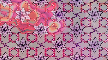 Rengarenk çiçekleri ve doğal renklerde yaprakları olan harika bir çiçek deseni. Moda baskıları için zarif bir şablon. Modern çiçek arkaplanı. Halk stili.