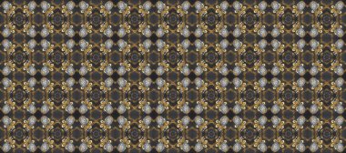 Gri, kahverengi ve bej üzerine altın rengi klasik barok çiçeksiz desenler. Süslü raster dekorasyonu. Lüks, kraliyet ve Viktorya dönemi konsepti. Gri, kahverengi ve bej renklerde altın element.