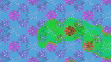 Küçük bir çiçekte eskiz deseni. Hoş bir çiçek geçmişi var. Güzel kumaş deseni. Raster illüstrasyonu.