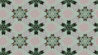 Raster kar taneleri deseni. Renkli arka planda güzel kar taneleri. Raster illüstrasyonu.