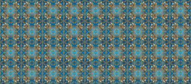 Klasik klasik klasik arka plan. Geleneksel oryantasyon süsü. Kusursuz klasik raster mavisi, kahverengi, bej ve altın desenli..