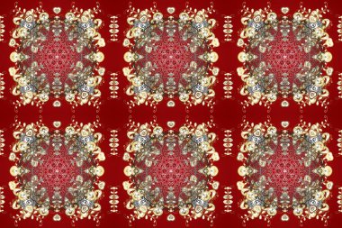 Raster altın pürüzsüz desen. Kırmızı, kahverengi ve bej renklerde pürüzsüz desen. Kusursuz altın desenli bukleler. Doğu tarzında altın elementler arabesk.