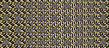 Altın karalama fantezi yapraklarından Raster soyut çiçek çelengi ve gri, siyah ve kahverengi renkte çiçek. El yapımı dekoratif çerçeve, albüm kapağı, tebrik kartı, klasik Art deco tarzı.