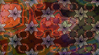 Snowflakes desen. Raster kar taneleri arka plan. Kar tanesi renkli desen. Renk arka plan üzerinde izole soyut kar taneleri ile düz tasarım. Raster illüstrasyon.