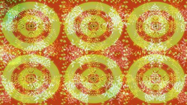 Raster illüstrasyonundaki çiçek desenli çizim. Turuncu renkte çiçekler.