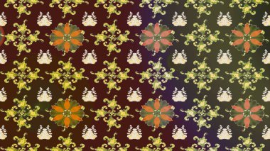 Küçük çiçekteki sevimli çiçek deseni. Güzel karalamalı çiçek desenli çizim. Güzel kumaş deseni. Raster illüstrasyonu.