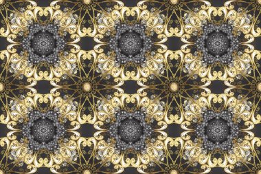 Barok tarzında kusursuz bir doğulu süsü. Raster geleneksel altın desenli gri, bej ve kahverengi renkler.