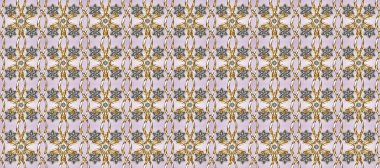 Barok tarzında altın çiçekli süs. Tarafsız, gri ve bej renklerde altın element. Damask kusursuz yinelenen arkaplan. Doku arkaplanı üzerine altın duvar kağıdı.