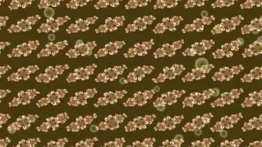 Renkli unsurlarla hareketli arka plan görüntüleri. Çiçekler. Eski model. Bayrak tarzı. Video kaydı. Şablon. Döngü. Kusursuz..