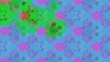 Suluboya çizim kalıbı. Çiçek izi. Suluboya tarzında mavi renkte çiçekler.