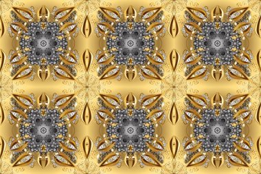 Raster illüstrasyonu. Oriental raster klasik bej, sarı, kahverengi ve altın desenli. Kusursuz soyut arkaplan.