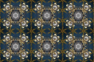 Güzel tasarım. Kar tanelerinin soyut arkaplanlı Noel arkaplanı. Raster illüstrasyonu. Noel için tatil tasarımı, yeni yıl moda baskıları. Gri, mavi ve kahverengi kar taneleri.