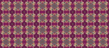 Mor ve gri renklerdeki altın desenli altın elementler. Lüks, kraliyet ve Viktorya dönemi konsepti. Raster klasik barok çiçeksiz altın desenli. Süsleme.