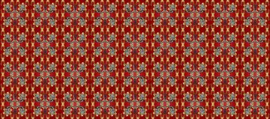 Kahverengi ve kırmızı renkler altın elemanları ile sorunsuz vintage desen. Altın kahverengi ve kırmızı renkler altın elemanları ile seamless modeli. Noel, kar tanesi, yeni yıl.