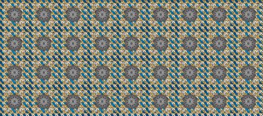 Geleneksel raster ve altın desen. Klasik oryantal desen gri, mavi ve kahverengi renkler üzerinde. Damask pürüzsüz süsü.
