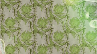 Renkli Bahar Teması çizim şablonu. Düz Çiçek Elementleri Tasarımı. Raster illüstrasyonunda çiçek deseni çiziyor. Yeşil, nötr ve gri renkte çiçekler.