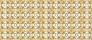 Raster klasik barok çiçeksiz altın desenli. Süslü dekorasyon. Lüks, kraliyet ve Viktorya dönemi konsepti. Bej, nötr ve gri renklerdeki altın desenli altın elementler.