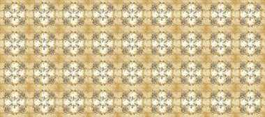 Raster klasik barok çiçeksiz altın desenli. Süslü dekorasyon. Lüks, kraliyet ve Viktorya dönemi konsepti. Bej, nötr ve gri renklerdeki altın desenli altın elementler.
