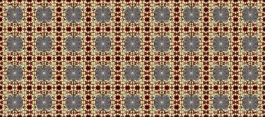 Damask arkaplanı. Kahverengi, bej ve gri renklerde altın bir element. Altın çiçekli, pürüzsüz desen. Barok tarzında altın çiçekli süs..