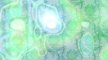 Tarafsız, mavi ve yeşil renklerde çiçekler. Hediye ambalaj kağıdı, tebrik kartları, posterler ve pankart tasarımı. Raster düz çiçekleri çizim deseni.