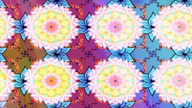 Çiçek ve yapraklı karalama şeklinde Raster çiçek deseni. Tarafsız ve mavi renklerde bahar çiçekleri. Raster illüstrasyonu.