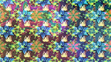 Yüzey için tekrarlanan doku, ambalaj kağıdı, mavi ve yeşil renkli kar tanesi. Kış kar taneleri, raster arka plan.