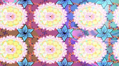 Multicoloneutral and blue elegant little flowers and funny bugs on a neutral and blue colors, raster texture, illustration. clipart