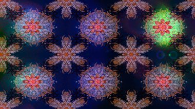 Kusursuz çiçek deseni. Raster illüstrasyonu. Asya tekstil tarzında. Güzel kumaş deseni. Renkli Bahar Temalı Kusursuz Arkaplan. Düz Çiçek Elementleri Tasarımı.