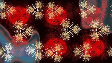 Kar taneleri siyah ve kırmızı renklerde izole edilmiş. Raster illüstrasyonu. Raster illüstrasyonu. Kar Tanesi Simgesi.