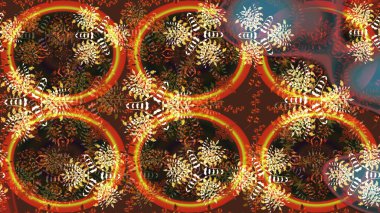 Arkaplanda soyut kar taneleri olan düz tasarım. Kar taneleri deseni. Kar tanesi süsleme deseni. Raster illüstrasyonu. Kar taneleri arkaplanı.