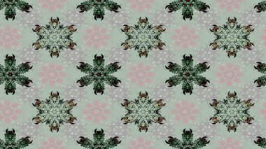 Gri ve nötr renklerde kar taneleri. Raster illüstrasyonu. Yılbaşı Biçimi.