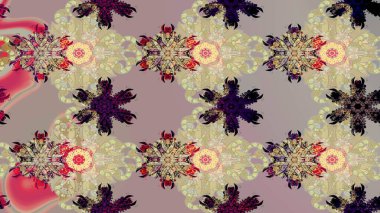 Kar tanesi süsleme deseni. Raster illüstrasyonu. Arkaplanda soyut kar taneleri olan düz tasarım. Kar taneleri arka planda. Kar taneleri deseni.