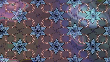 Eskiz arkaplan modeli. Kahverengi ve mavi renkte yaprakları olan yabani çiçekler. Suluboya, elle çizilmiş. Raster illüstrasyonu.