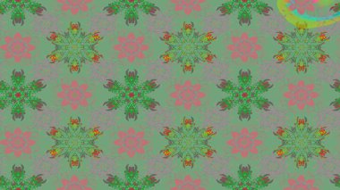 Raster illüstrasyonu. Kar Tanesi Simgesi. Kar tanesi yeşil ve gri renklerde izole edilmiş. Raster illüstrasyonu.