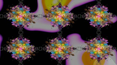 Siyah, gri ve kahverengi kar tanelerinin olduğu Noel kartı. Siyah, gri ve kahverengi renkler. Kış kartı Mutlu Noeller, Yeni Yıl ve Mutlu Tatil Raster çizimleri. Kar taneleri arkaplanı.