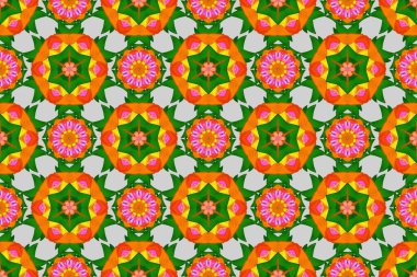 Raster Dikişsiz güzel kumaş desen. Çiçek deseni. Düz çiçek öğeleri tasarım. Bahar Tema Dikişsiz desen arka plan rengi.