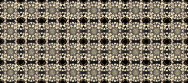 Klasik klasik klasik arka plan. Geleneksel oryantasyon süsü. Gri, bej ve siyah renklerde altın elementlerle kusursuz desen. Klasik raster altın pürüzsüz desen.