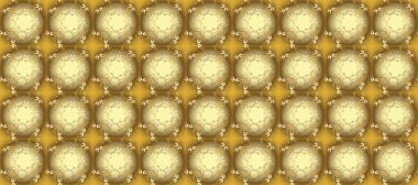 Tarafsız, kahverengi ve bej renklerde altın elementlerle kusursuz desen. Raster oryantal süs. Kusursuz altın desen.
