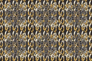 Klasik klasik klasik arka plan. Kusursuz klasik raster gri, kahverengi ve altın desenli. Geleneksel oryantasyon süsü.