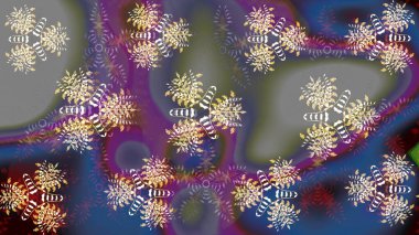 Eskiz klasiği. Renkli Bahar Teması eskiz kalıbı. Düz Çiçek Elementleri Tasarımı. Raster Şirin kumaş deseni.