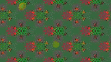 Çiçekli güzel suluboya desen. Yeşil ve kahverengi renklerde. Raster illüstrasyonu.