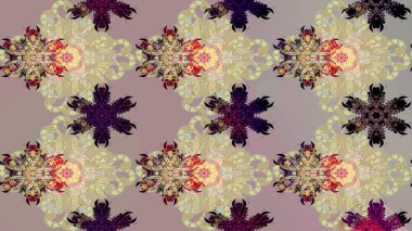 Raster illüstrasyonu. Güzel tasarım. Bej ve gri kar taneleri. Kar tanelerinin soyut arkaplanlı Noel arkaplanı. Noel için tatil tasarımı, Yeni Yıl moda baskıları.