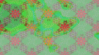 Parlak çiçekli kolaj çiçekleri tarafsız ve yeşil. Çiçek tasarımı için inanılmaz bir kolaj cenneti tarzı. Çiçekli zambaklar eskiz arka planı.